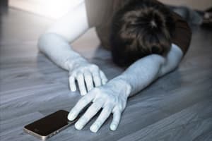 man overdosing on inhalants reaching phone