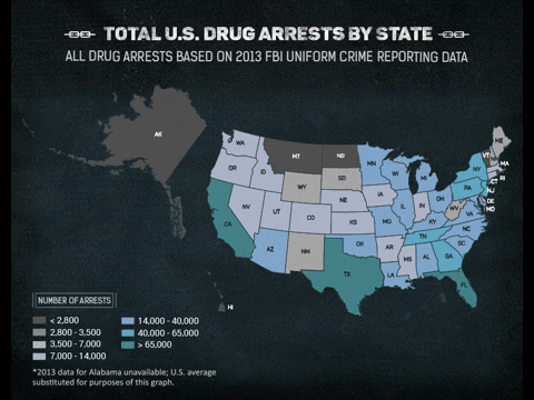 total arrests animated cartogram